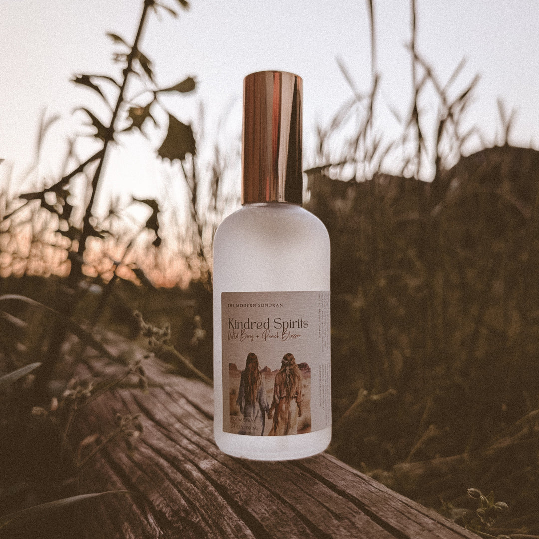 A  Kindred Spirits Room Spray (Limited Edition) from The Modern Sonoran on a hidden log